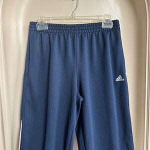 Adidas Navy and White 3 Stripe Soccer Pants